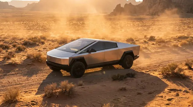 Tesla Cybertruck, editorial photograph